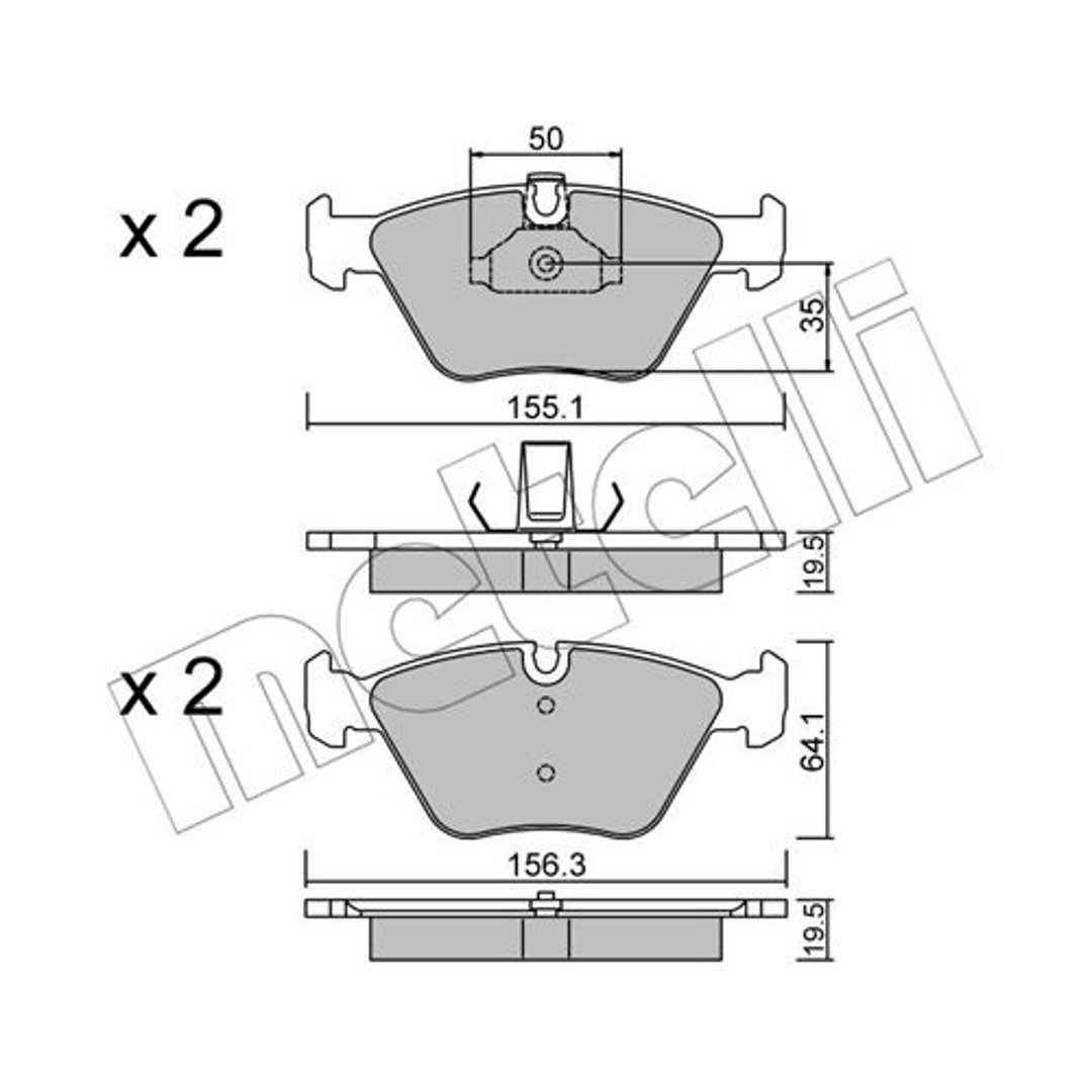 METELLI Klocki hamulcowe - komplet 22-0207-0