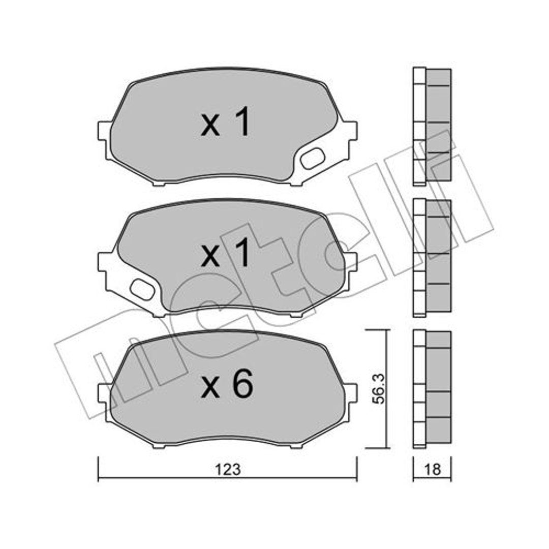 METELLI Zestaw klocków hamulcowych, hamulce tarczowe 22-0874-0
