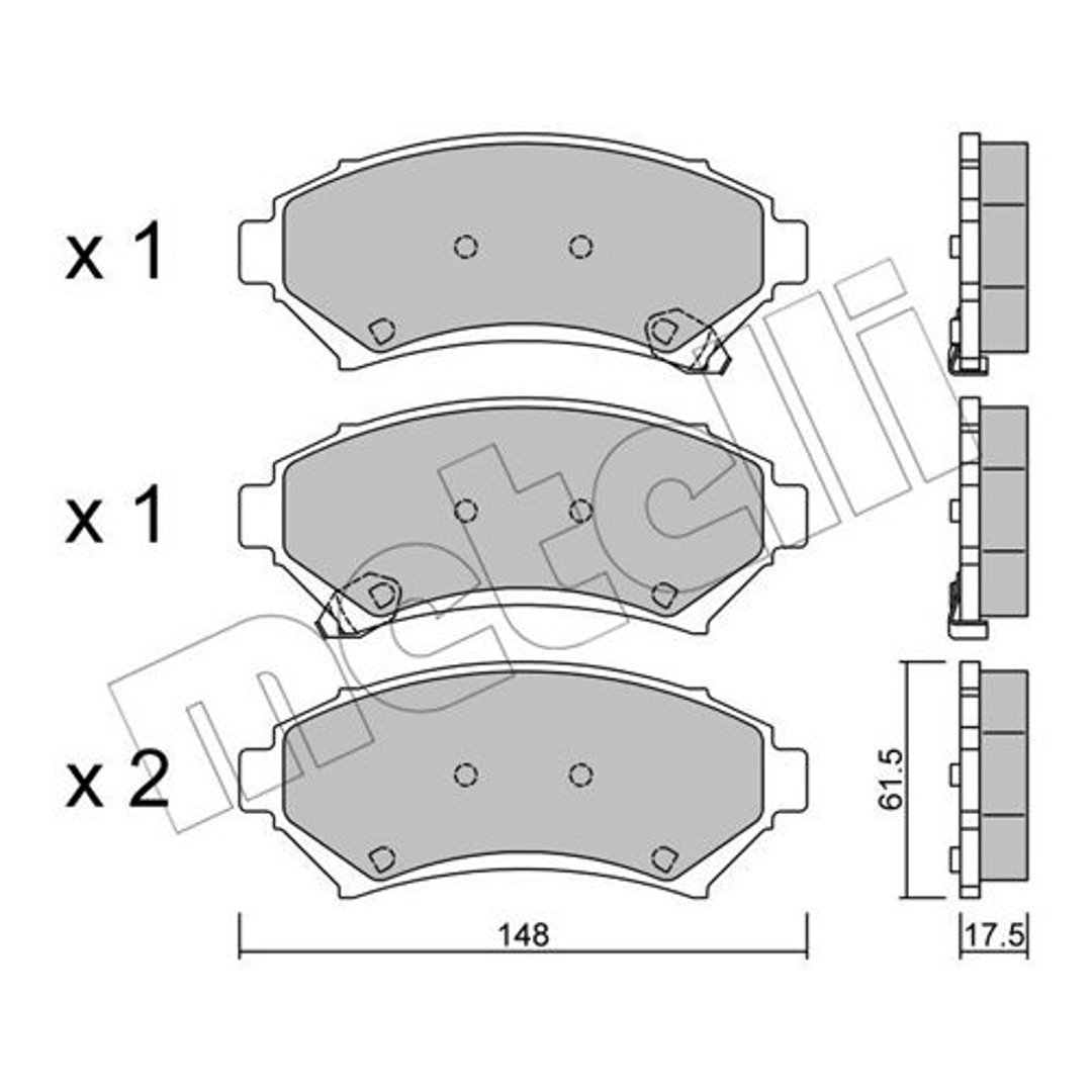 METELLI Klocki hamulcowe - komplet 22-0696-0
