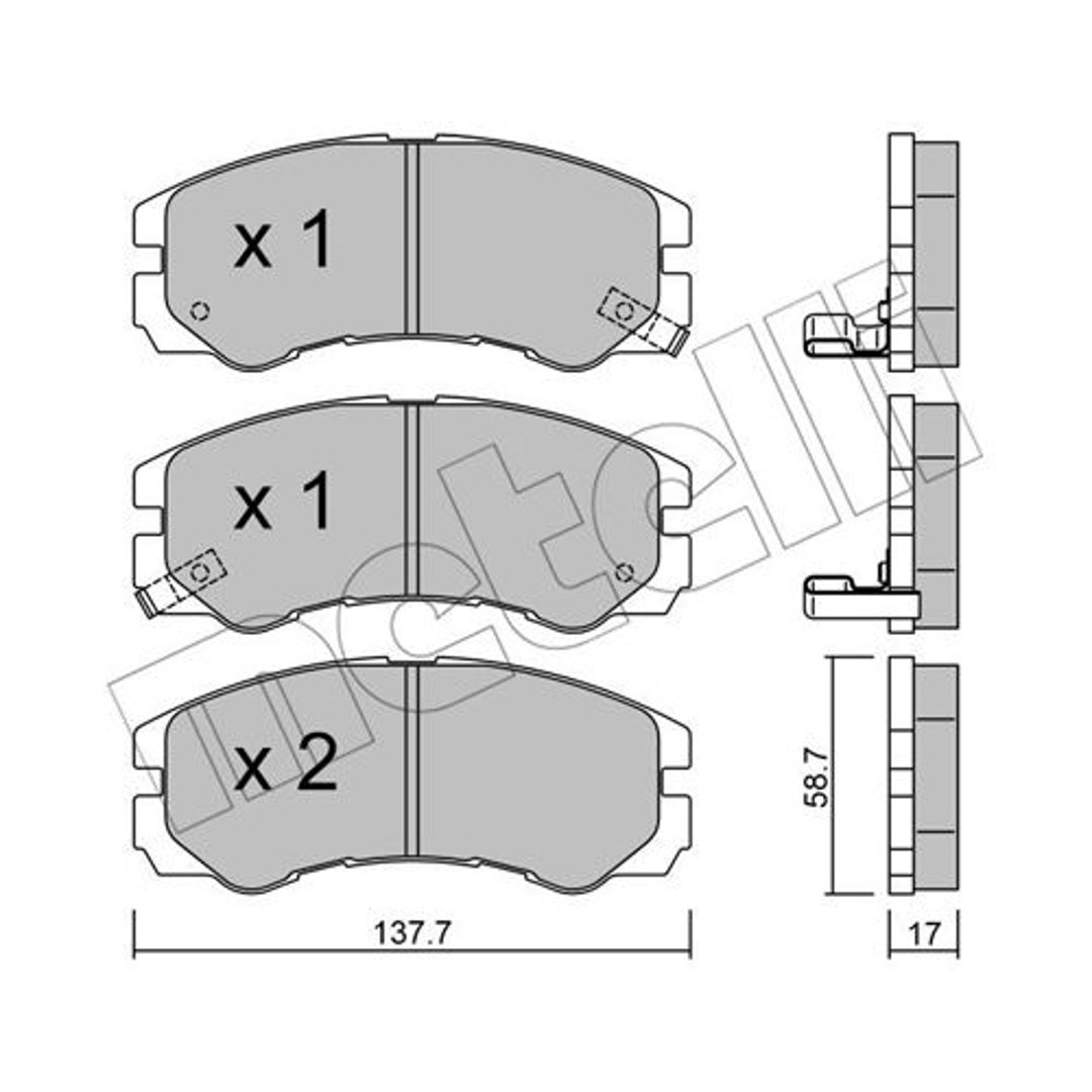 METELLI Klocki hamulcowe - komplet 22-0357-0