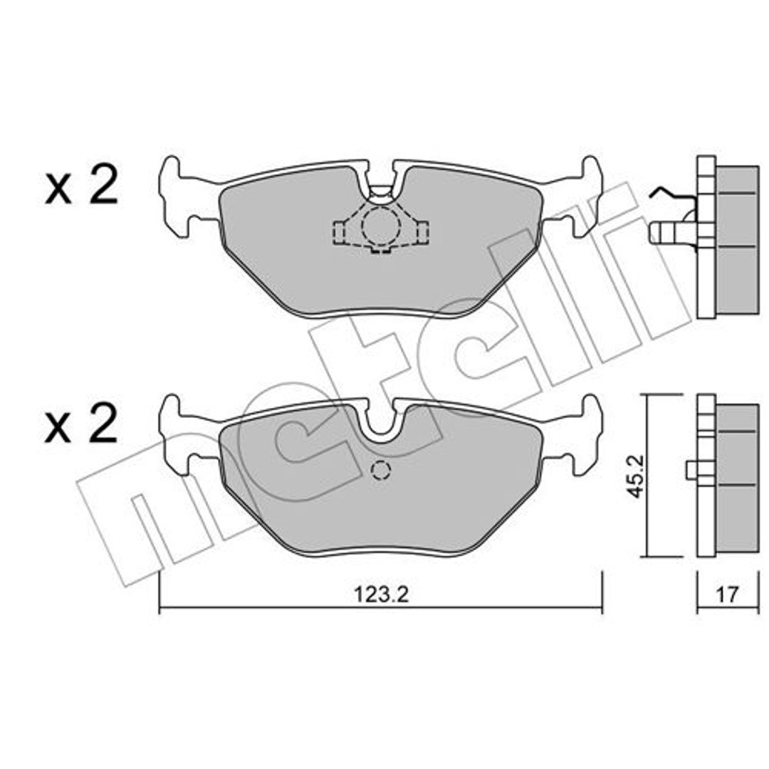METELLI Klocki hamulcowe - komplet 22-0180-0