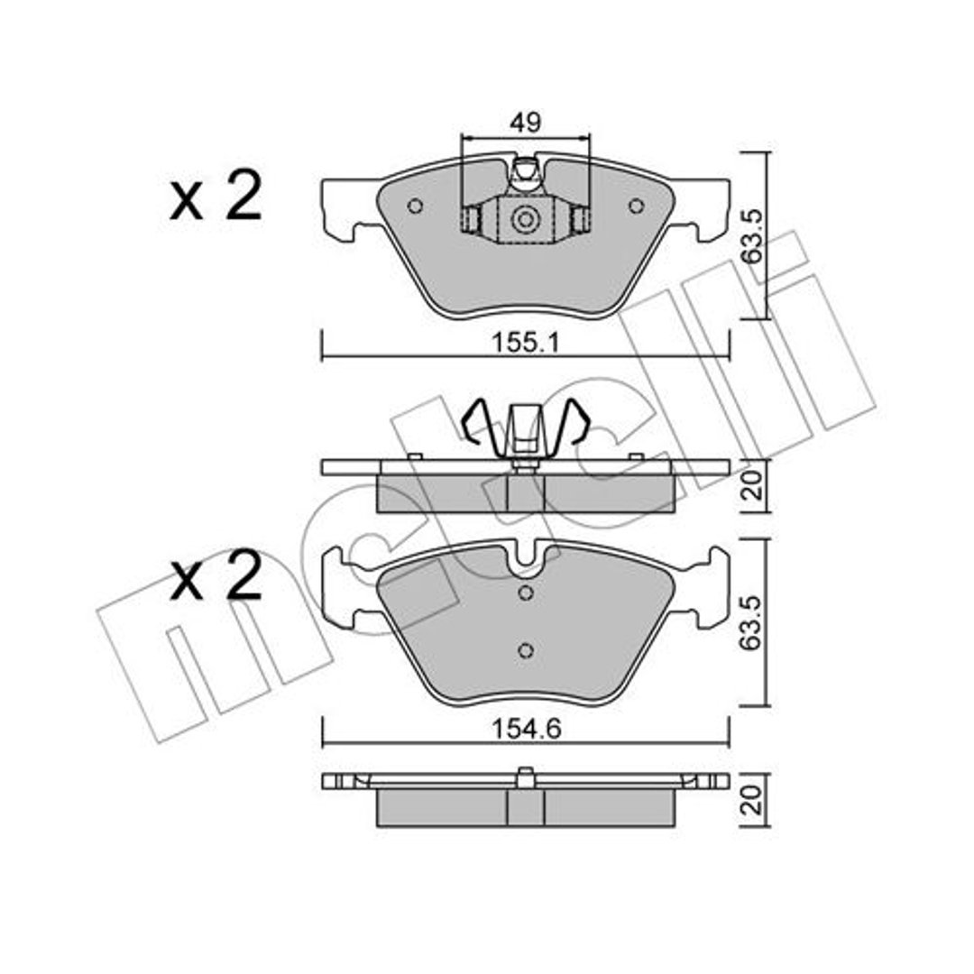 METELLI Klocki hamulcowe - komplet 22-0557-5