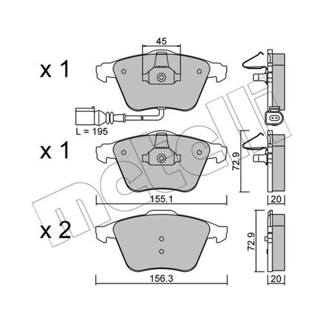 METELLI Klocki hamulcowe - komplet 22-0549-4