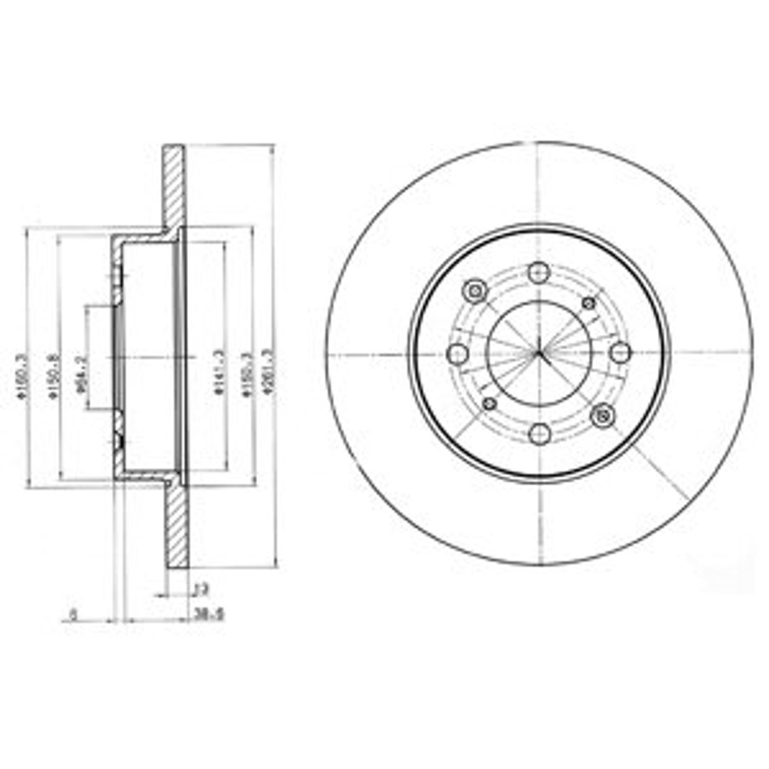Delphi Tarcza hamulcowa BG3262