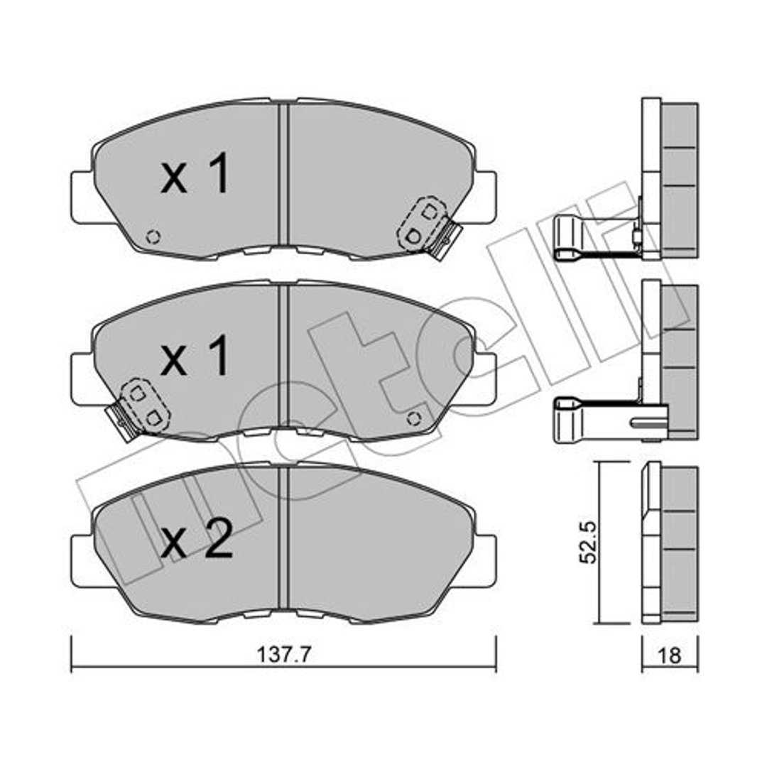 METELLI Zestaw klocków hamulcowych, hamulce tarczowe 22-0384-0