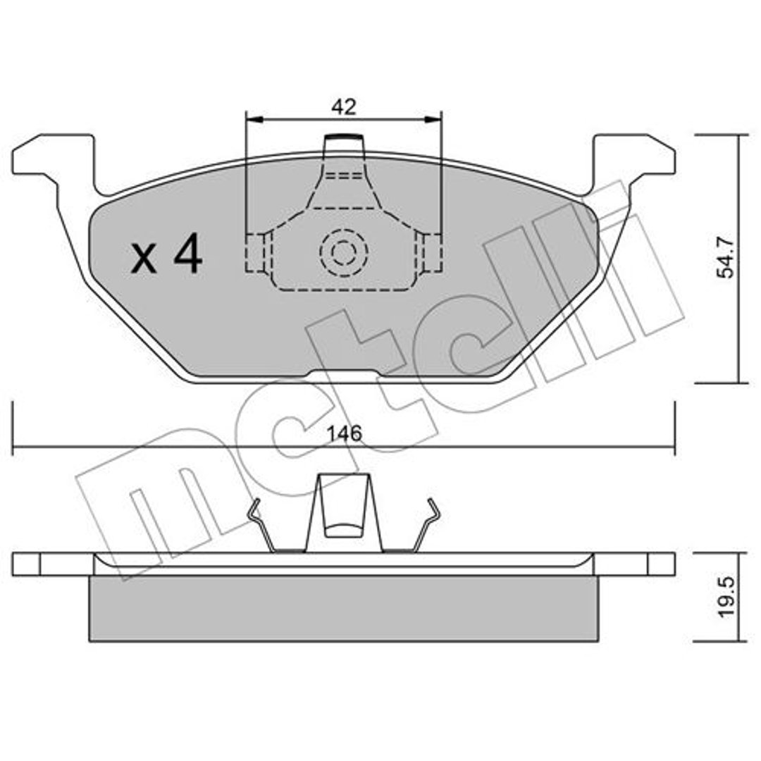 METELLI Klocki hamulcowe - komplet 22-0211-0