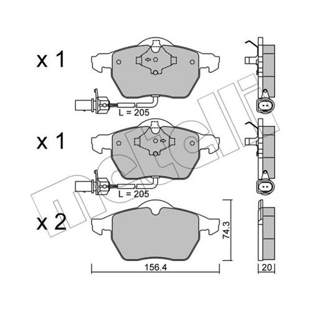 METELLI Klocki hamulcowe - komplet 22-0314-0