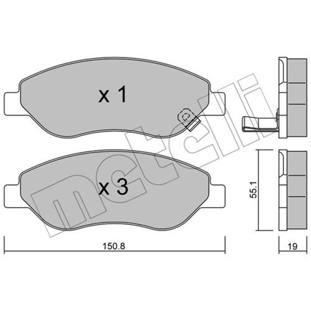 METELLI Klocki hamulcowe - komplet 22-0777-0