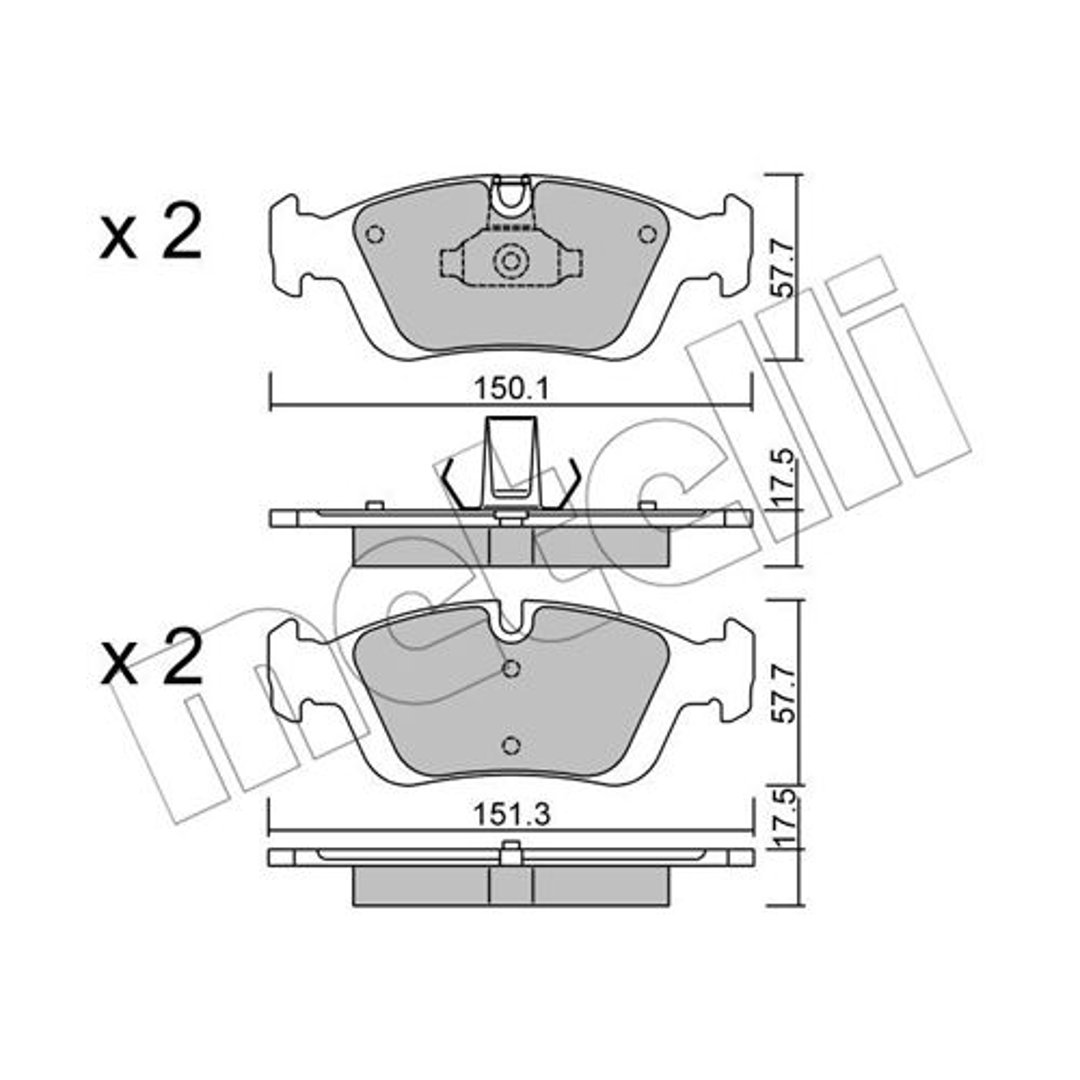 METELLI Klocki hamulcowe - komplet 22-0312-0