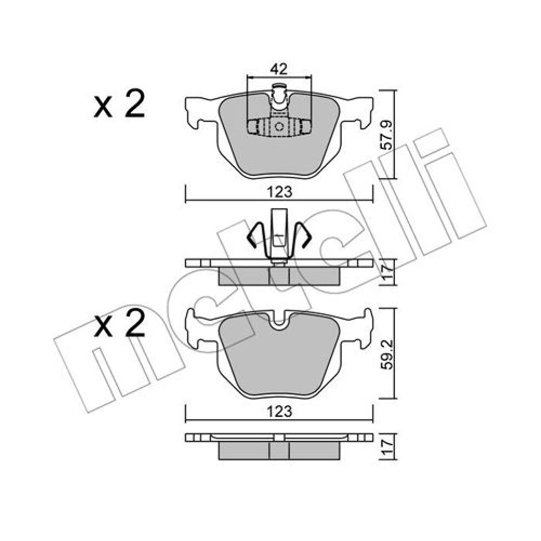 METELLI Klocki hamulcowe - komplet 22-0643-0