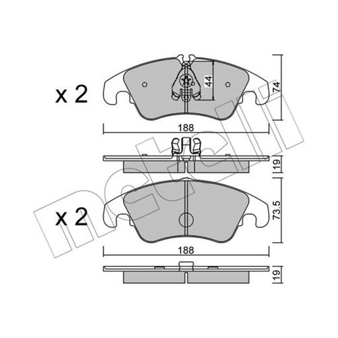 METELLI Klocki hamulcowe - komplet 22-0775-0