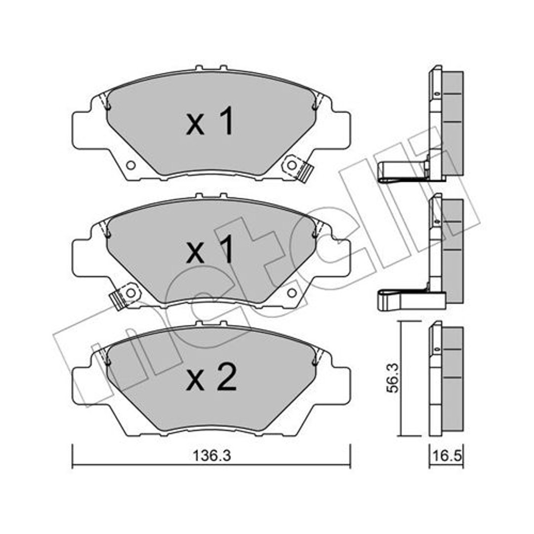METELLI Zestaw klocków hamulcowych, hamulce tarczowe 22-0865-0