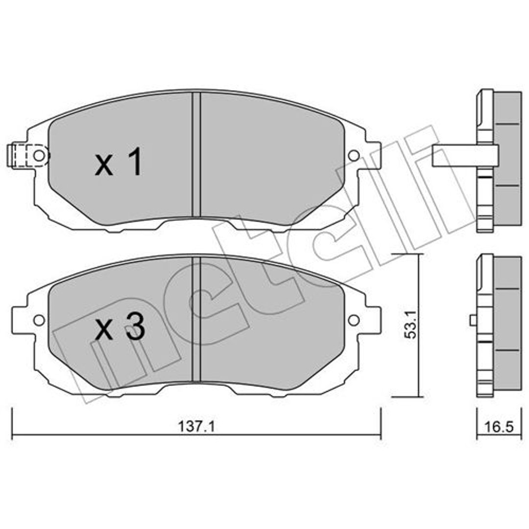 METELLI Zestaw klocków hamulcowych, hamulce tarczowe 22-0876-0