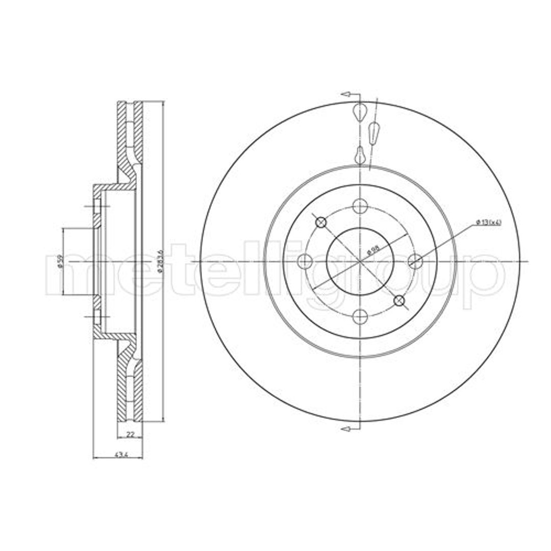 METELLI Tarcza hamulcowa 23-0369C