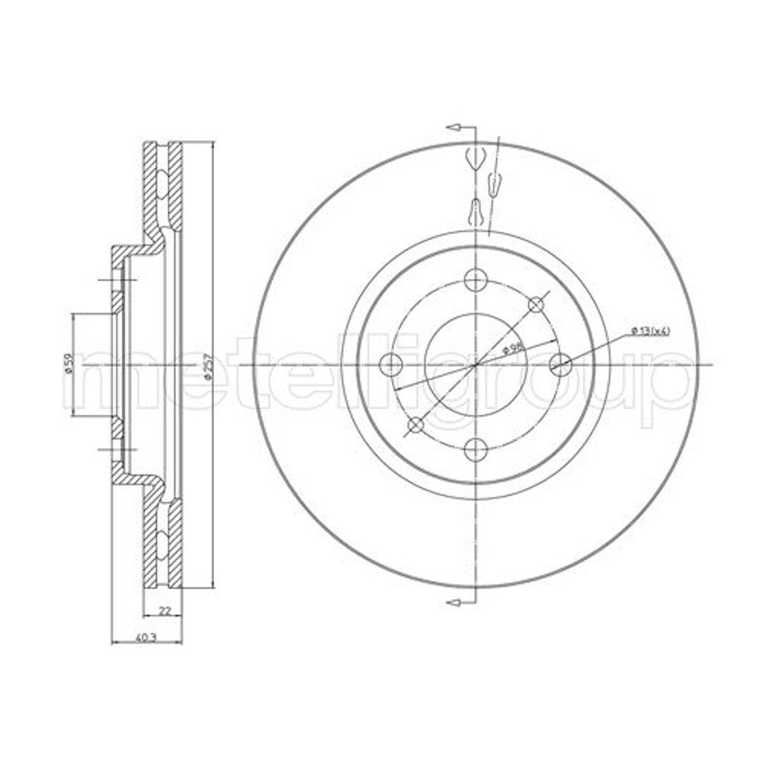 METELLI Tarcza hamulcowa 23-0407C