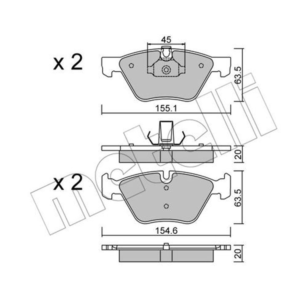 METELLI Klocki hamulcowe - komplet 22-0557-3