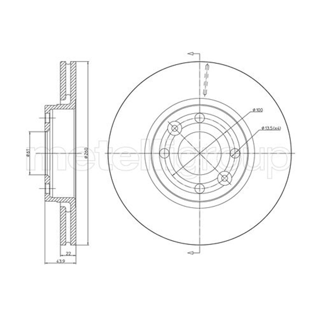 METELLI Tarcza hamulcowa 23-0641C 23-0641C