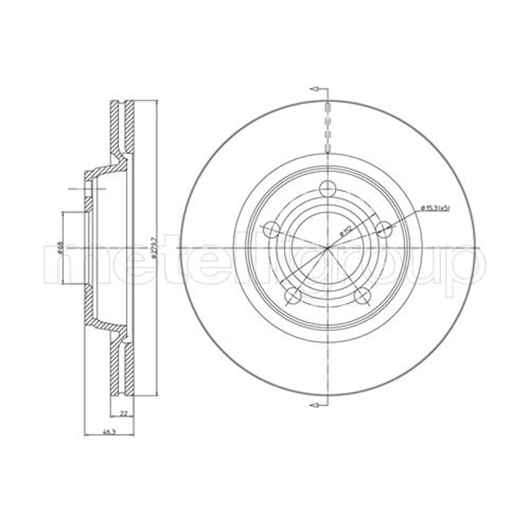 METELLI Tarcza hamulcowa 23-0468C