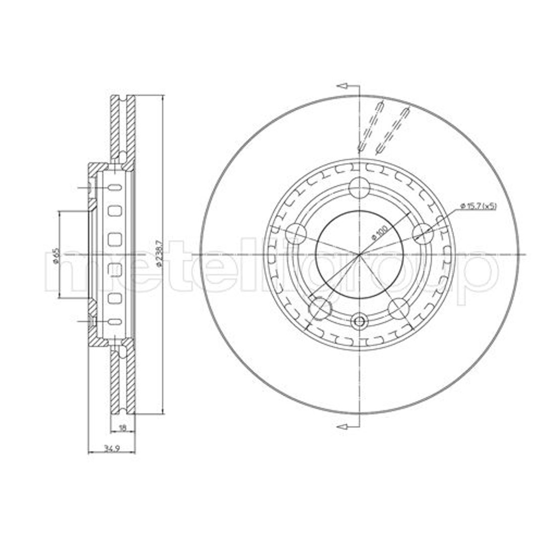 METELLI Tarcza hamulcowa 23-0614C 23-0614C