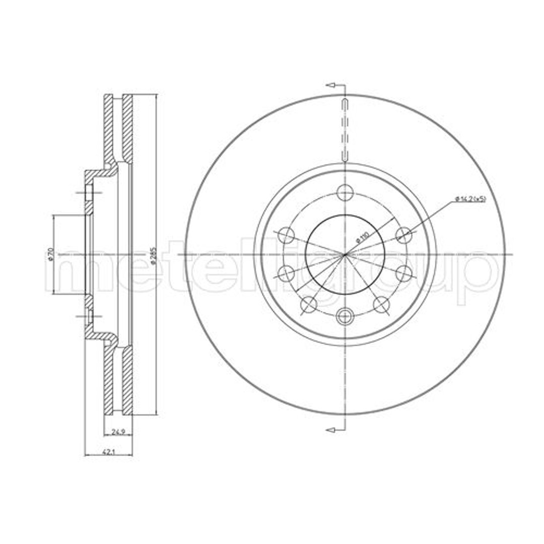 METELLI Tarcza hamulcowa 23-0608C