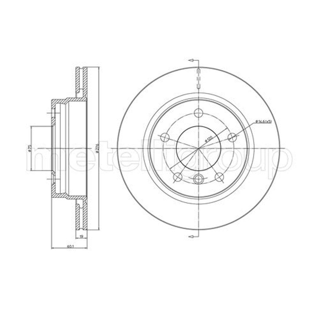 METELLI Tarcza hamulcowa 23-0450C