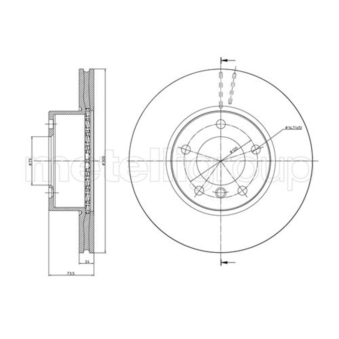 METELLI Tarcza hamulcowa 23-0870C