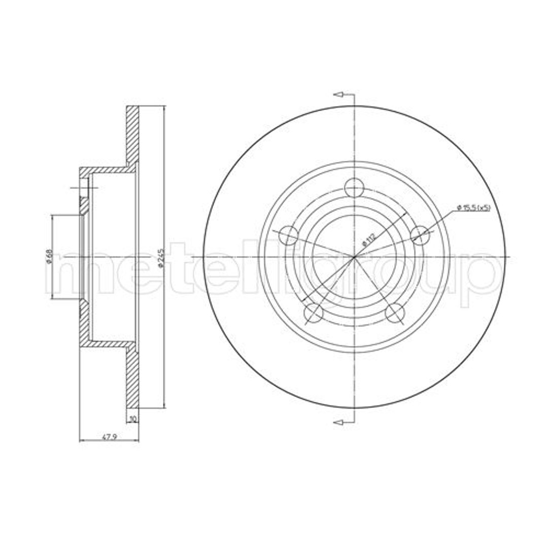 METELLI Tarcza hamulcowa 23-0531C