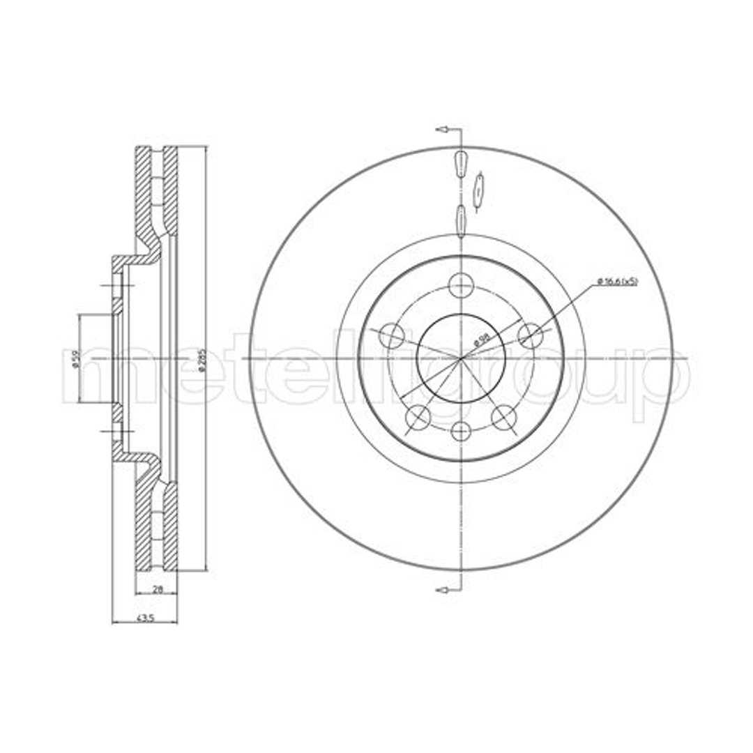 METELLI Tarcza hamulcowa 23-0615C