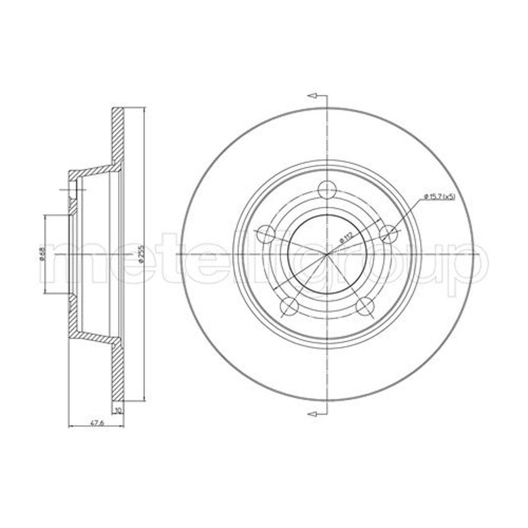 METELLI Tarcza hamulcowa 23-0806C