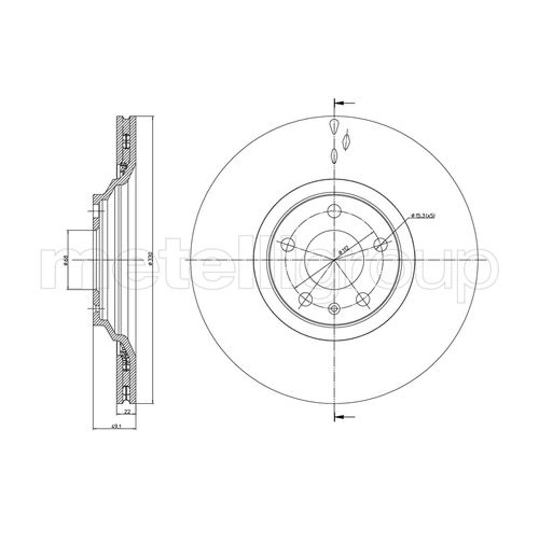 METELLI Tarcza hamulcowa 23-0866C