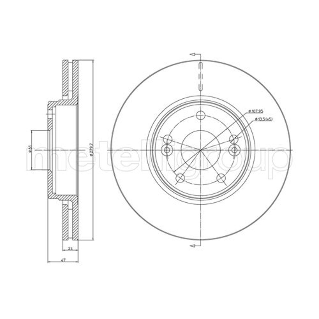 METELLI Tarcza hamulcowa 23-0676C