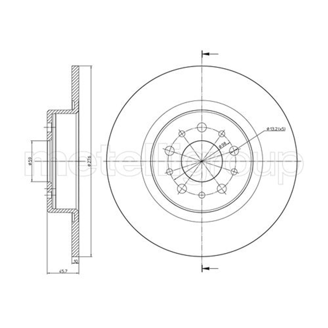 METELLI Tarcza hamulcowa 23-0698C