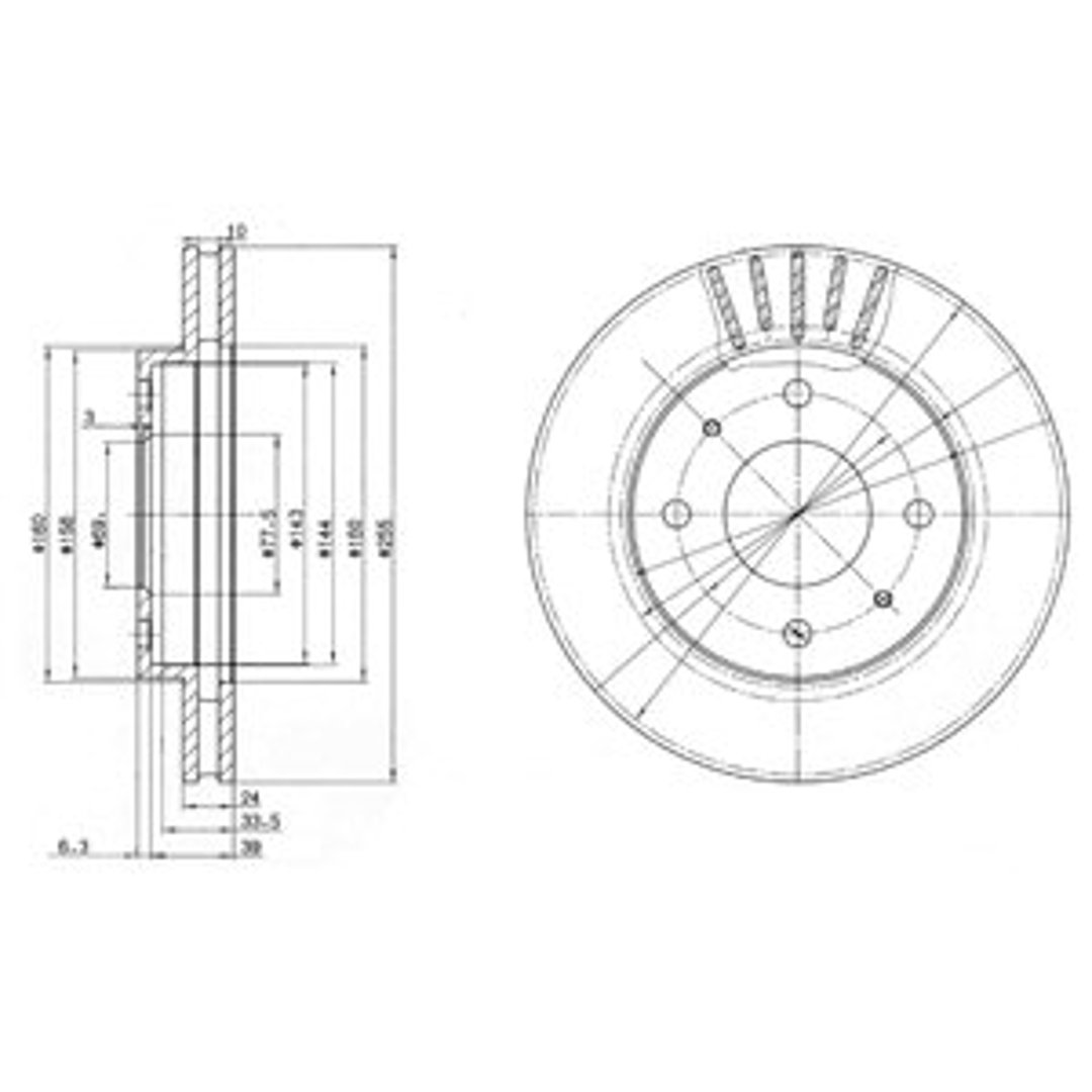 Tarcza hamulcowa DELPHI BG2763