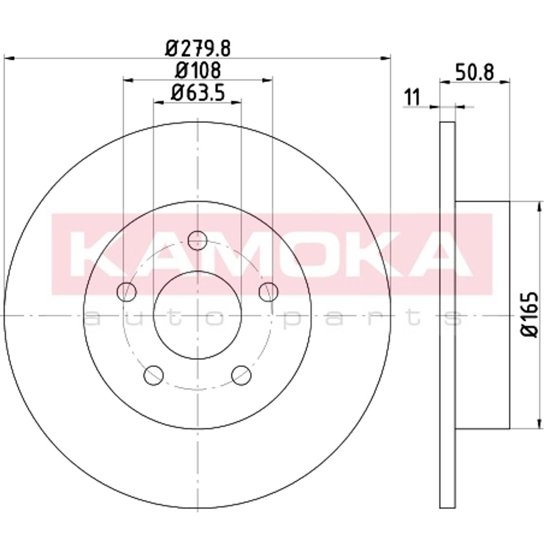 KAMOKA Tarcza hamulcowa tylna Ford Kuga 2013 103184
