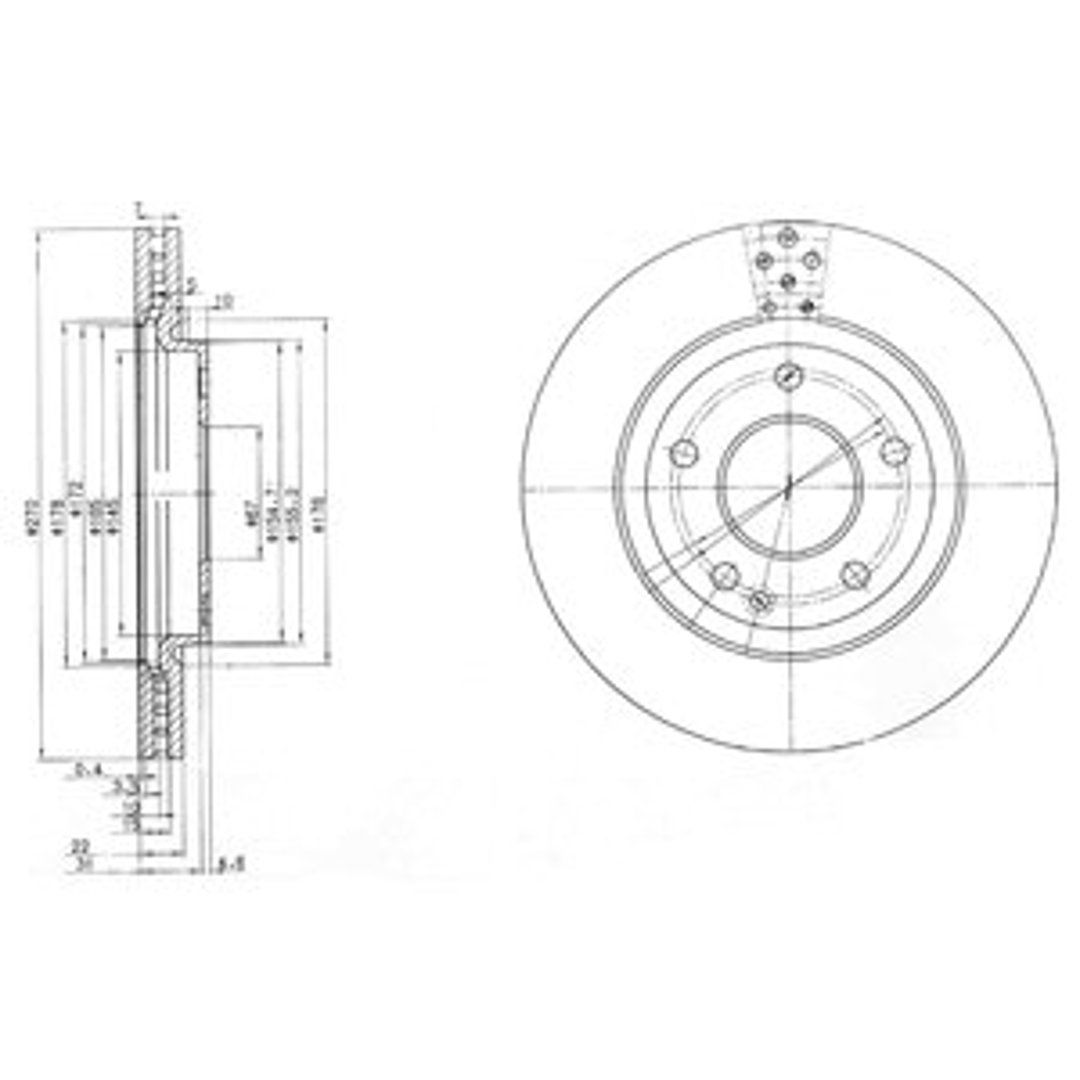 Tarcza hamulcowa DELPHI BG3709