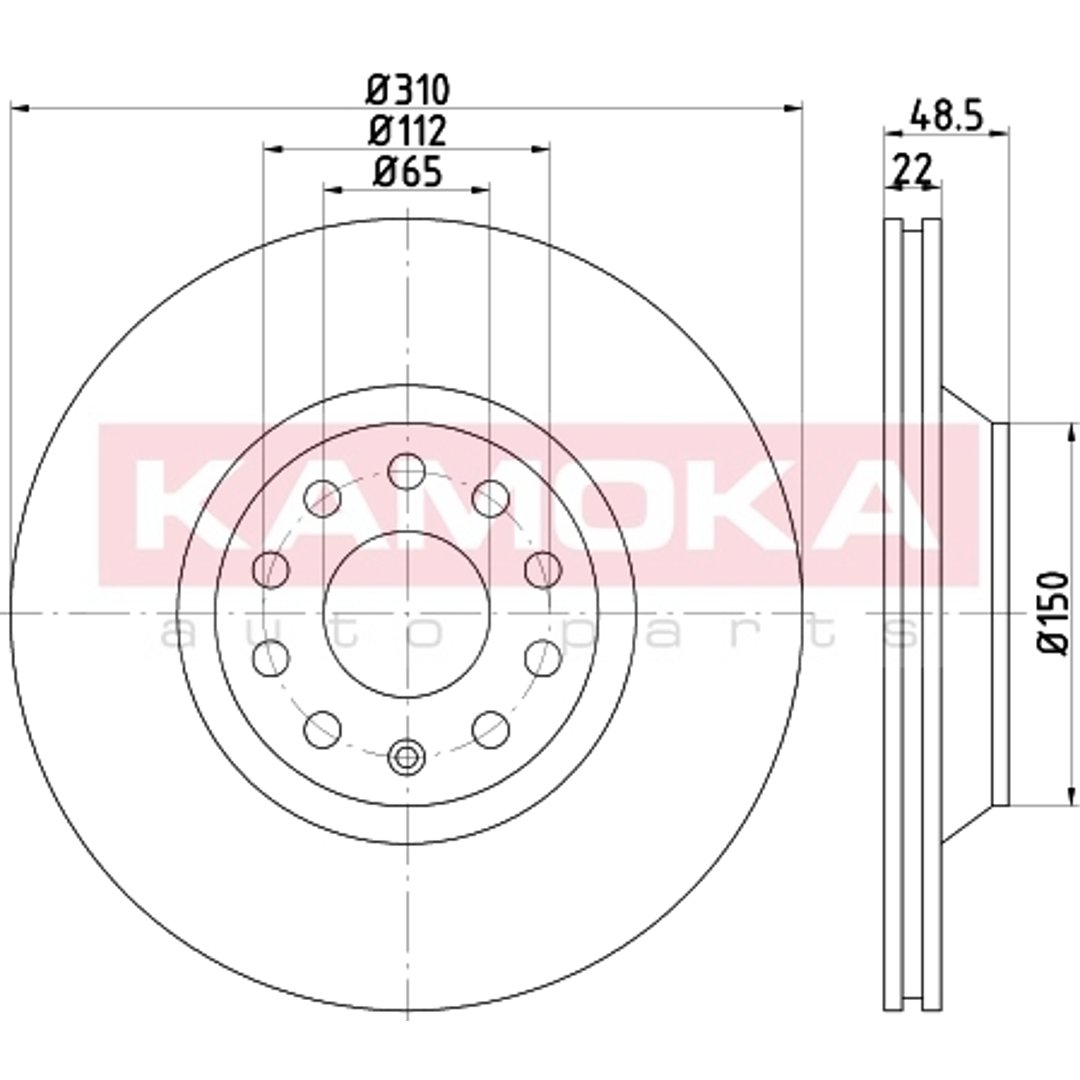 KAMOKA Tarcza hamulcowa 103227 103227