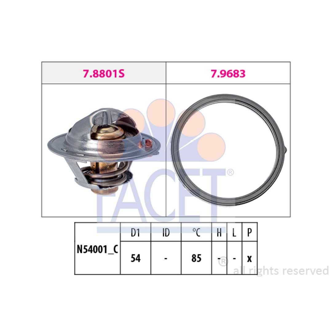 Termostat, płyn chłodzący Facet 7.8803