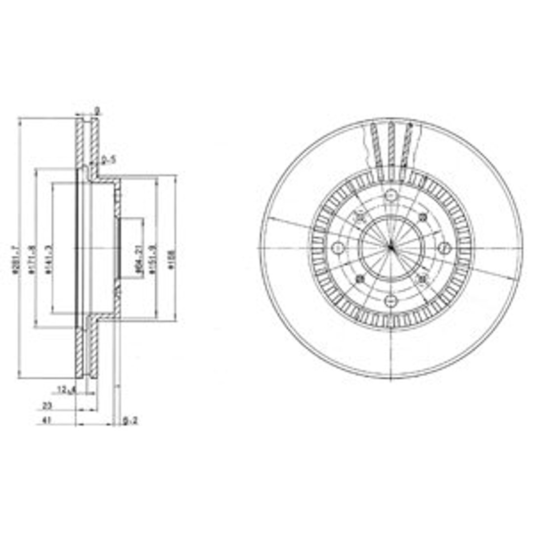 Delphi Tarcza hamulcowa BG2815