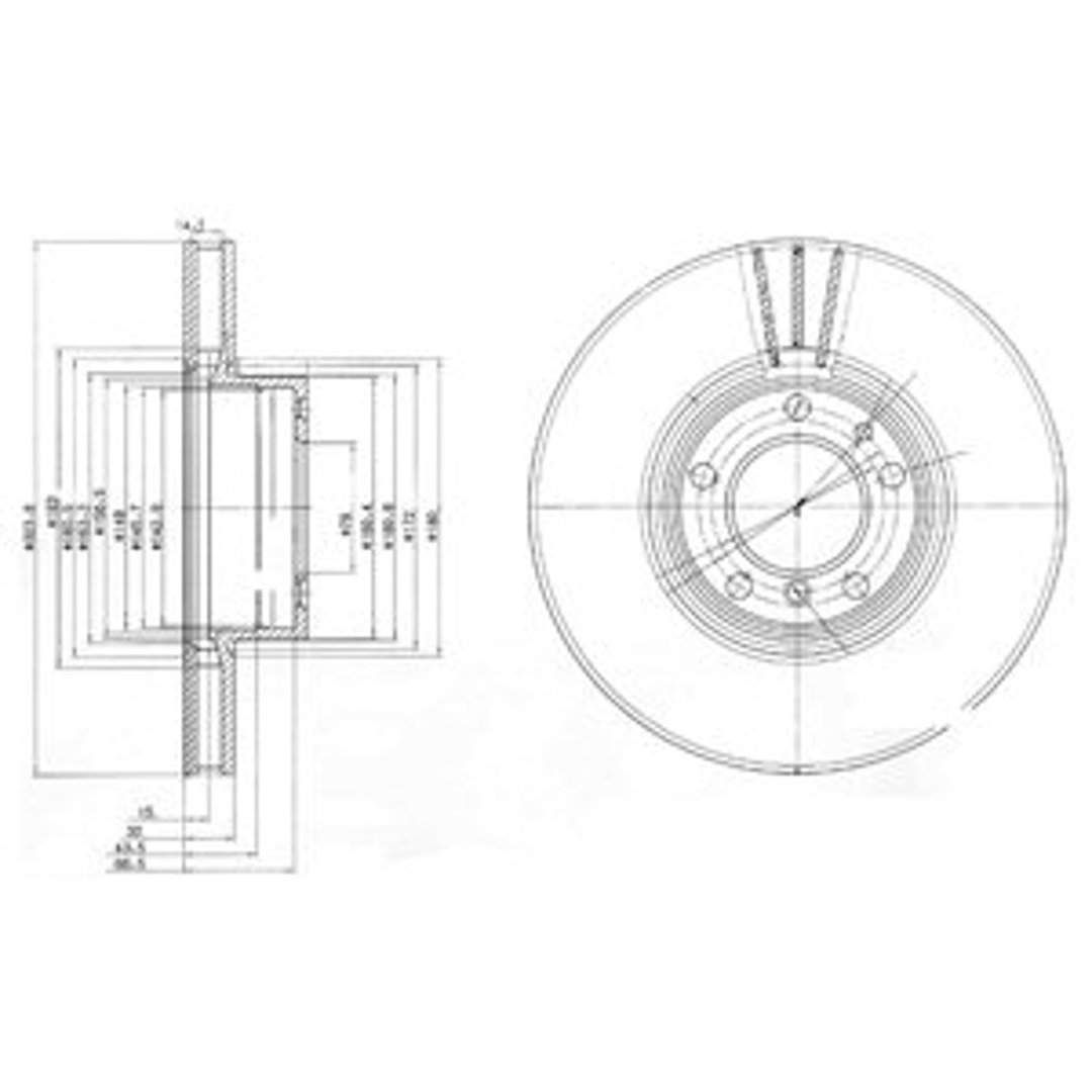 DELPHI Tarcza hamulcowa BG9005