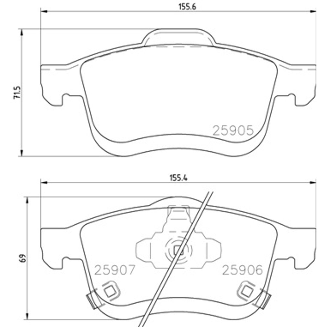 BREMBO Zestaw klocków hamulcowych, hamulce tarczowe P 23 167