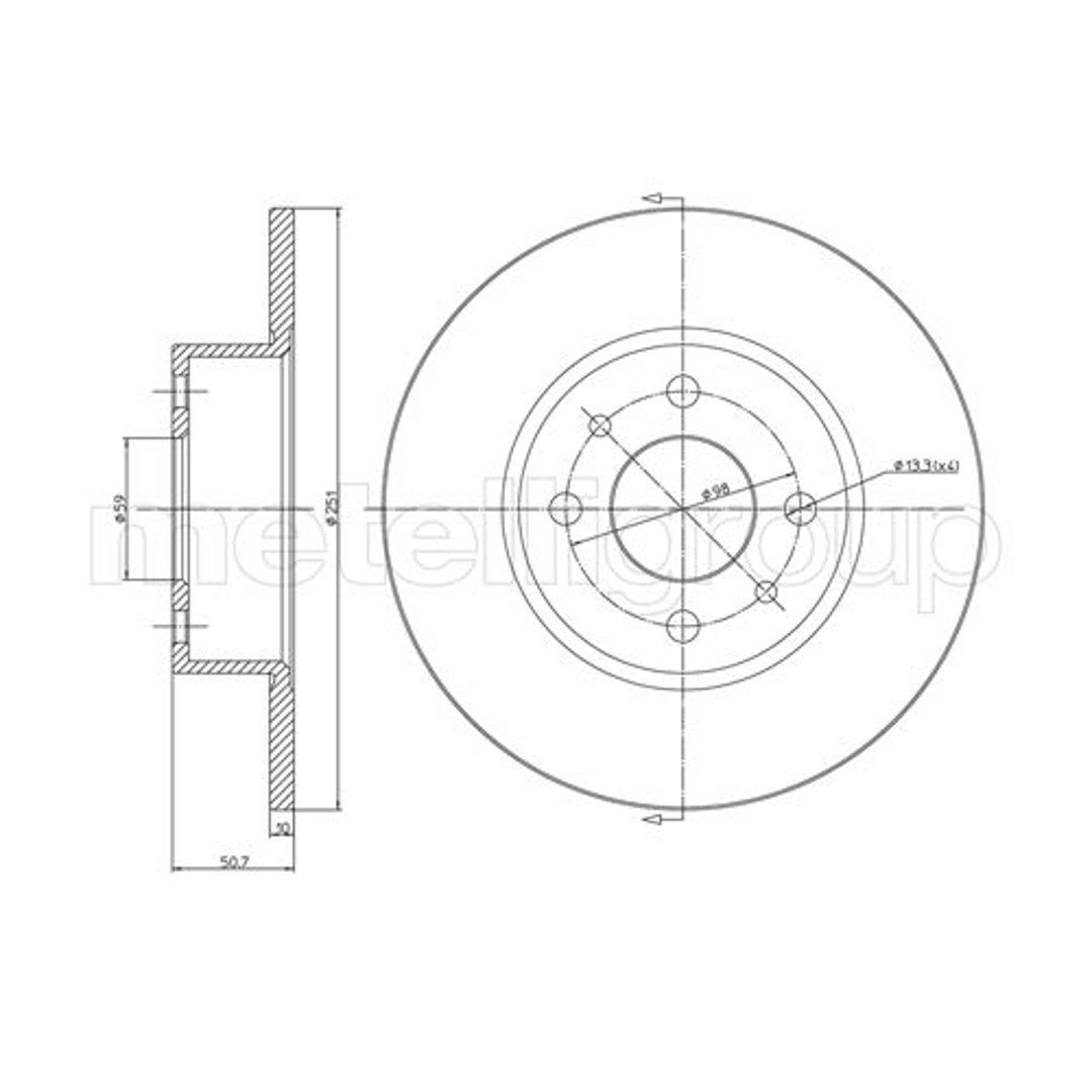 METELLI Tarcza hamulcowa 23-0193C 23-0193C