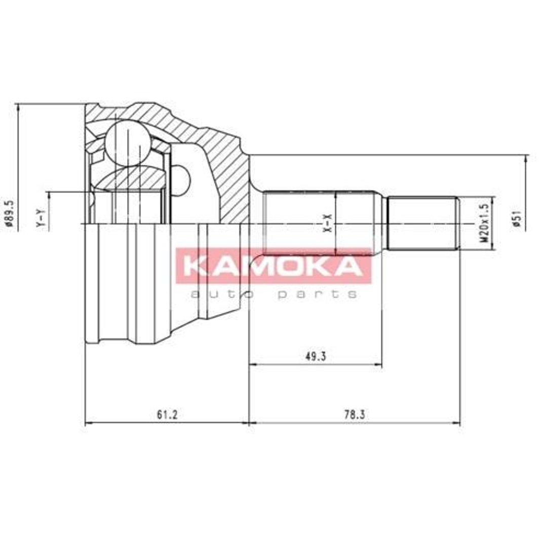 KAMOKA Przegub napdowy - kompletny 7094