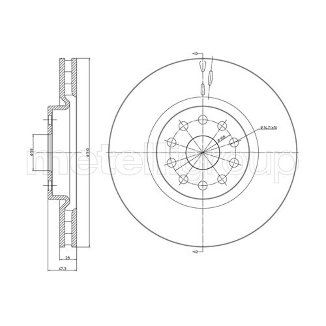 METELLI Tarcza hamulcowa 23-0506C