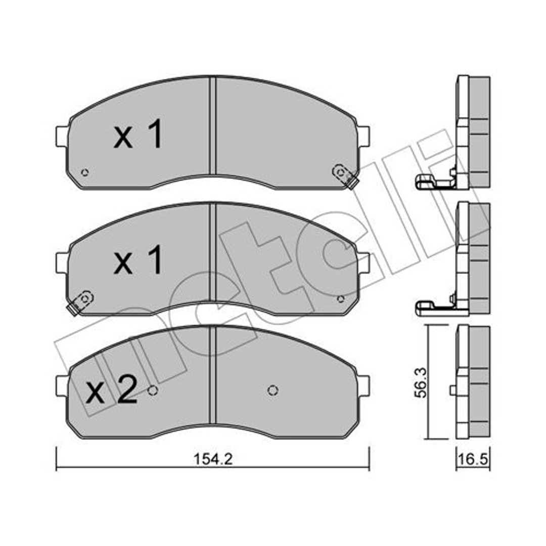 METELLI Zestaw klocków hamulcowych, hamulce tarczowe 22-0374-0