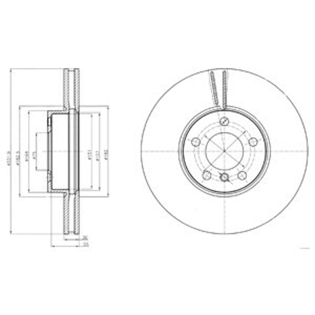 DELPHI Tarcza hamulcowa BG9061
