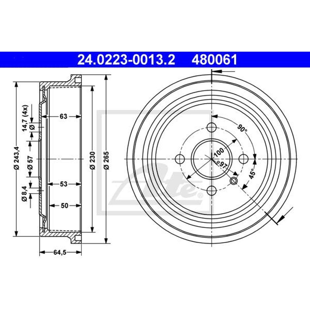 ATE BĘBEN HAM 24.0223-0013.2 OPEL ASTRA G 1.2 16V 98-00, 1.4 16V 98-05, 1.7DTI 16V 00-05 1.8 03-04 - Bezpłatny zwrot do 30 dni, największy wybór produktów. 24.0223-0013.2