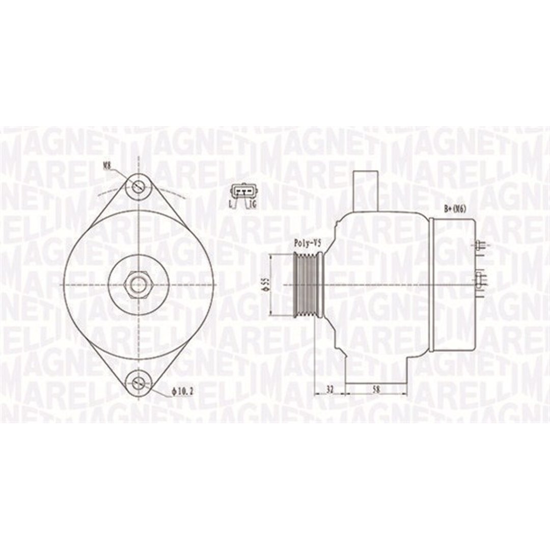 MAGNETI MARELLI Alternator 063732026010 063732026010