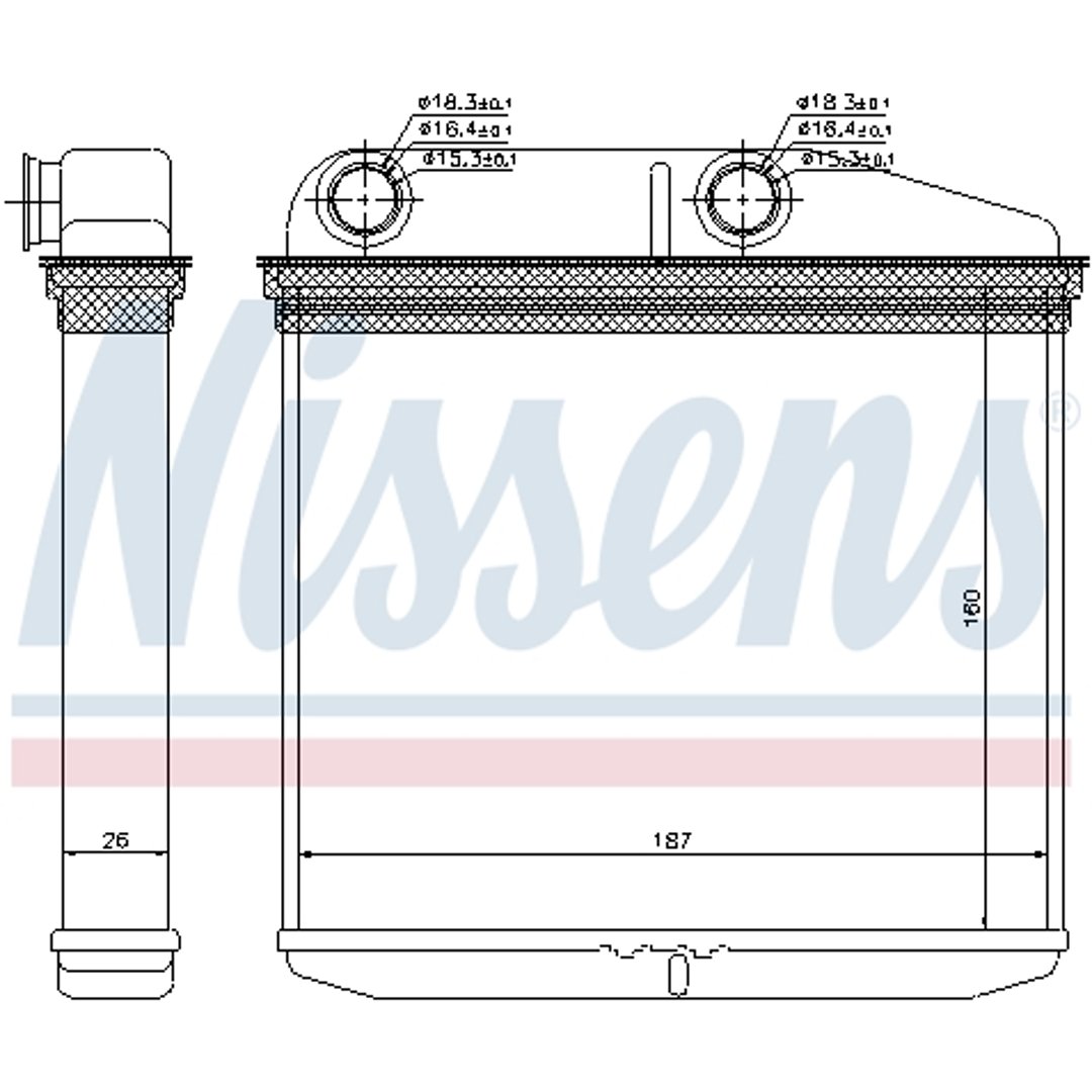 NISSENS Nagrzewnica ogrzewania kabiny 71456