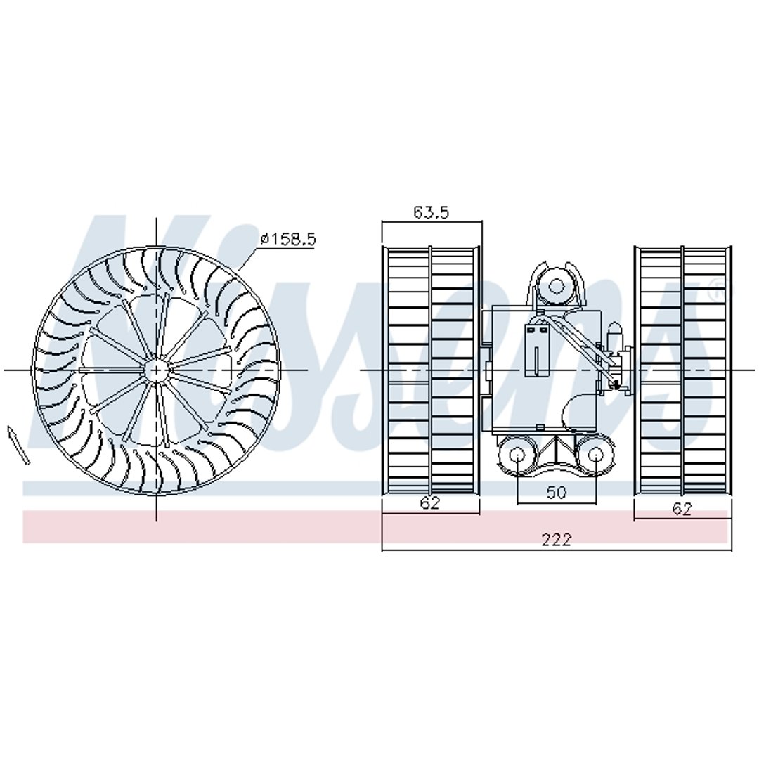 NISSENS Wentylator wnętrza 87212