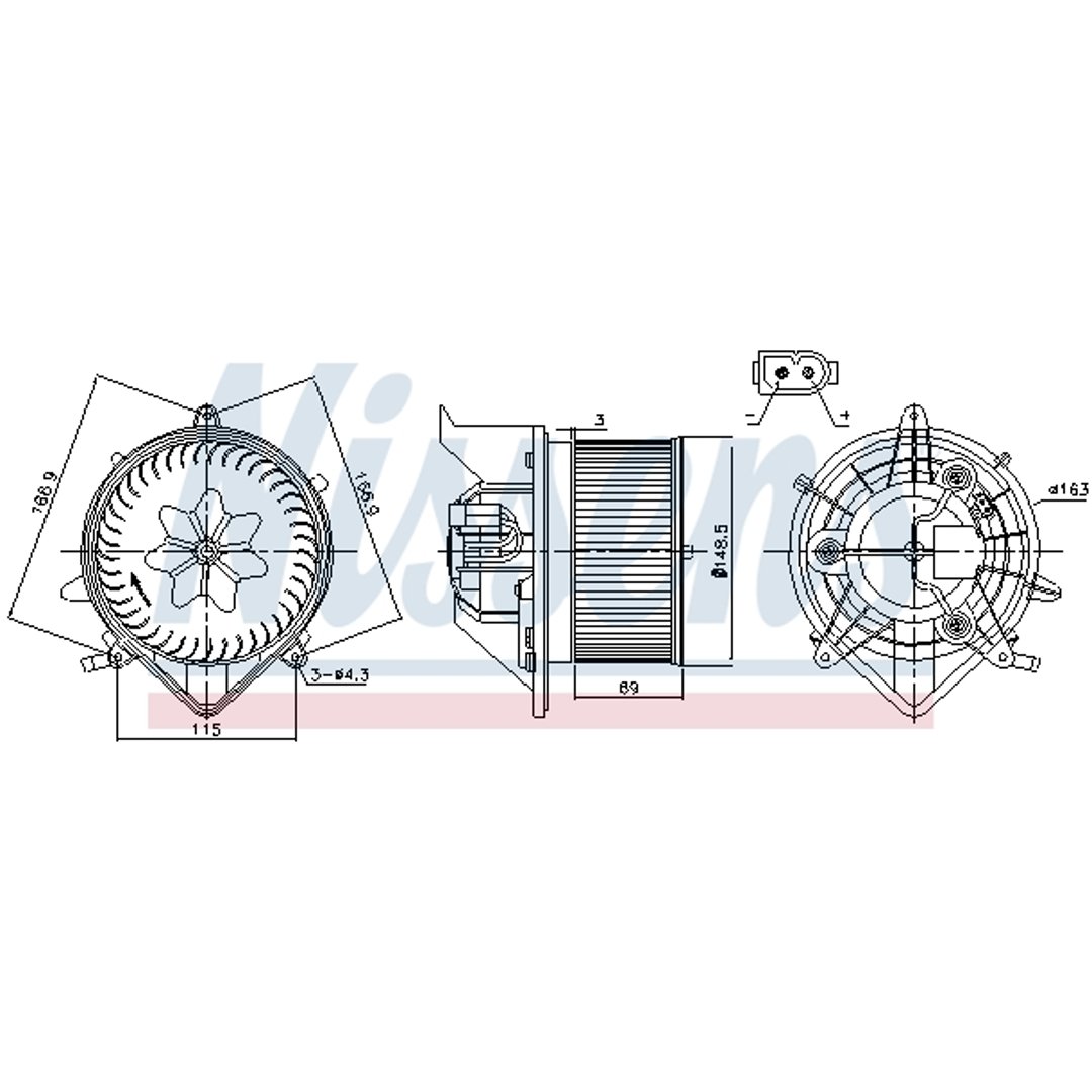NISSENS Wentylator wnętrza 87233
